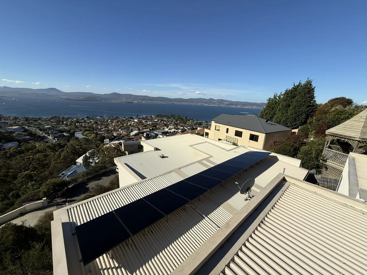 Panels across the roof looking north up the Derwent